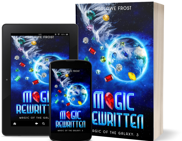 Magic Rewritten in three formats: tablet, phone and paperback.